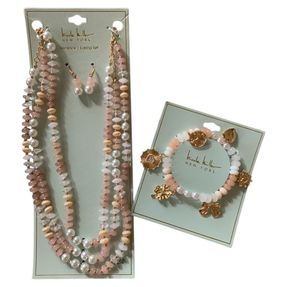 Nicole Miller New York Multi-Color Beaded Necklace and Bracelet Set - Picture 1 of 8